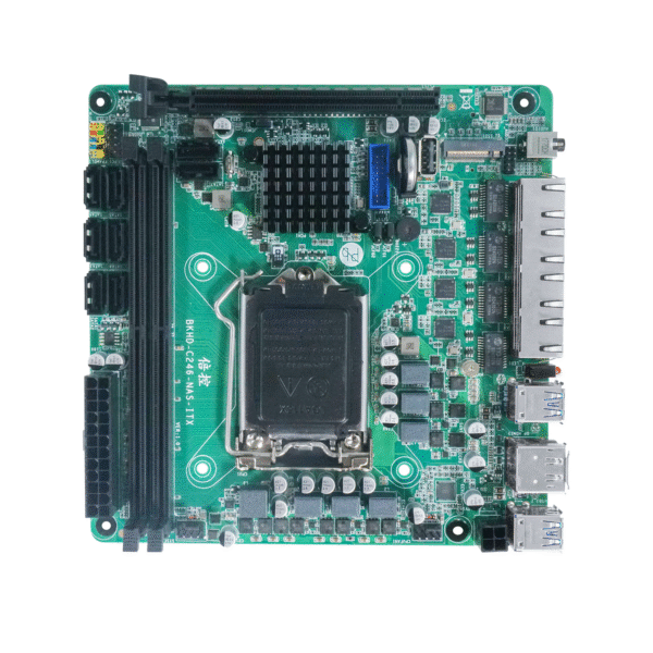 C246 Chipset BKHD-C246-NAS-ITX Mini-ITX NAS Motherboard | 8 SATA, Dual M.2, 4×2.5GbE