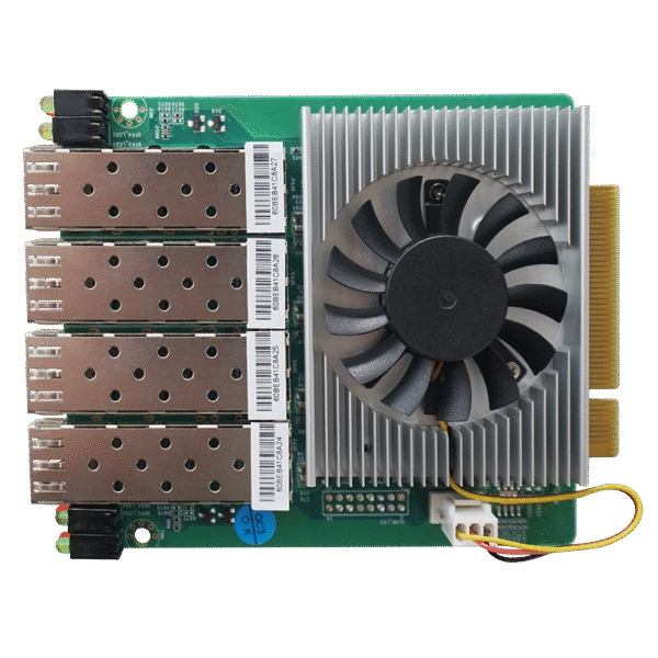 Horizontal PCI-E Fiber Optic Card Intel Chipset Dual-port Quad-port SFP