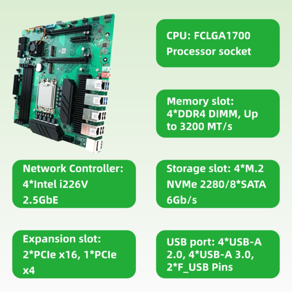 Z690-MATX 4x 2.5GbE Micro-ATX Motherboard for NAS & Virtualization | BKHD