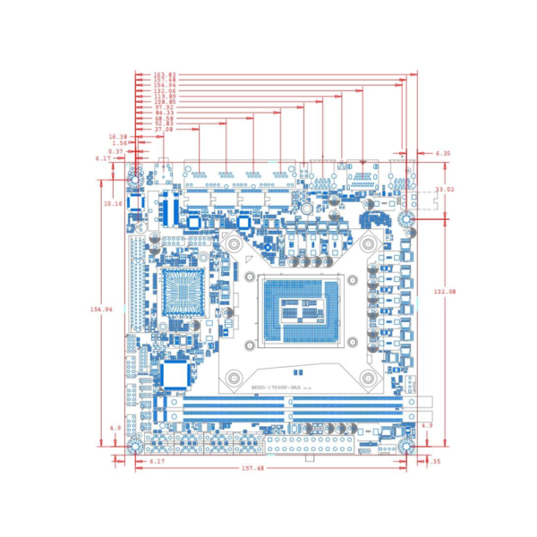 1700NP-NAS-尺寸 1700NP-NAS 8-SATA 4-Port 2.5GbE Motherboard